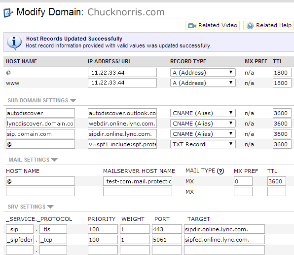 Hosted email - Microsoft Exchange 1 Exchange Hosted Email DNS Settings