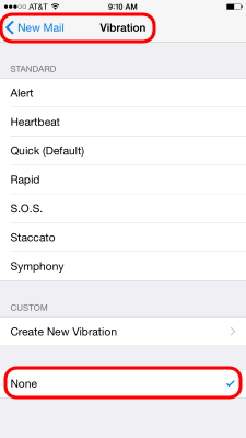 iPhone - Disable eMail Sound and Vibration Notifications 2 iPhone Email Notifications - Vibration