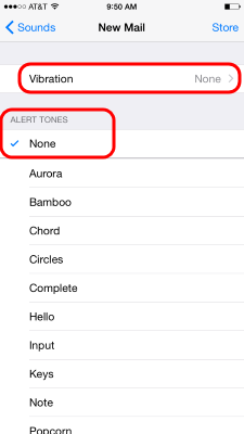 iPhone - Disable eMail Sound and Vibration Notifications 3 iPhone Email Notifications - Alert tones