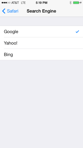iPhone Search Engine - Change from Yahoo