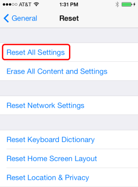 No sound - reset all settings - iOS7