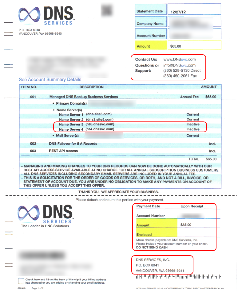 DNS Services - Vancouver, Wa - Scam