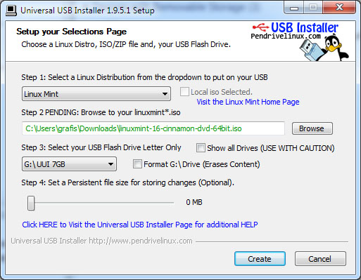 how to install linux mint to a usb drive