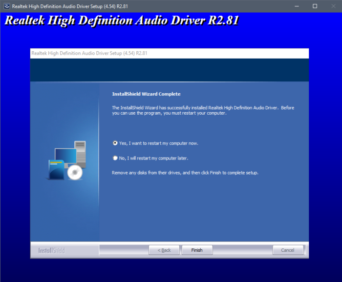 install realtek driver windows 10